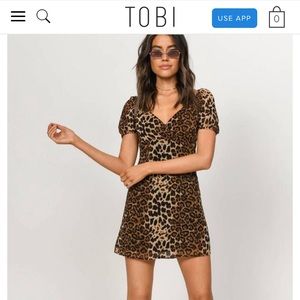 JUST AN INSTINCT MOCHA MULTI LEOPARD A-LINE DRESS from Tobi (worn once) Size XS.